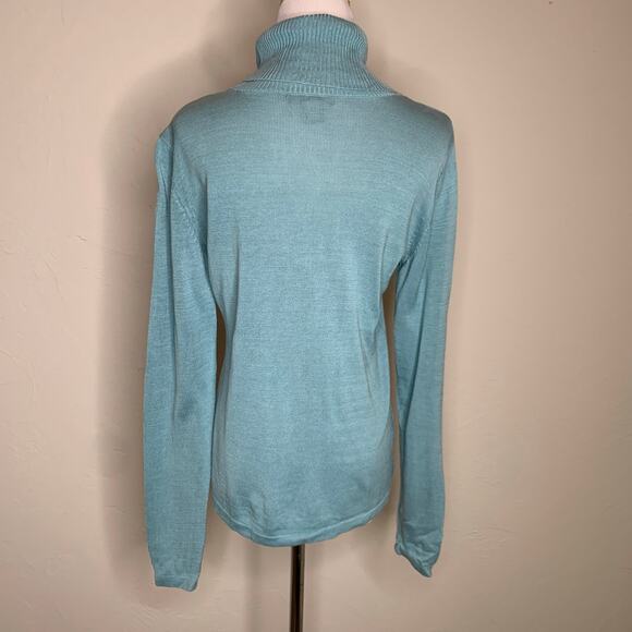 Kial Pale Green Turtleneck Sweater Sz Medium - Picture 2 of 8